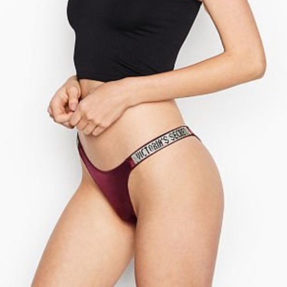 NWT Victoria's Secret Very Sexy Rhinestone Shine Strap Brazilian Strap Panty, XL - Picture 3 of 3